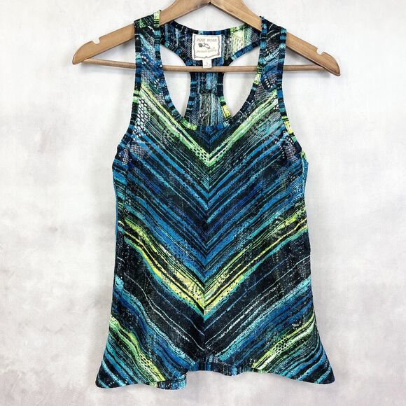 Pink Rose Mesh Tank Top Womens Small Racerback Swim Coverup Activewear Beachy - Picture 1 of 8